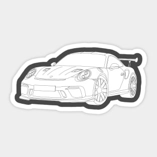 Porsche GT3 RS car selfmade drawing Sticker